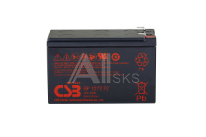 1000677404 Батарея CSB серия GP, GP1272 F2, напряжение 12В, емкость 7.2Ач (разряд 20 часов), макс. ток разряда (5 сек.) 130А, ток короткого замыкания 304А,