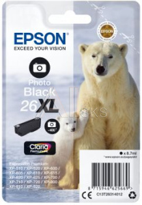 441048 Картридж струйный Epson T2631 C13T26314012 фото черный (400стр.) (8.7мл) для Epson XP-600/700/800