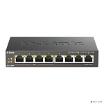 D-Link DGS-1008P/F1A Неуправляемый коммутатор с 8 портами 10/100/1000Base-T (4 порта PoE 802.3af/at, PoE-бюджет 60 Вт)
