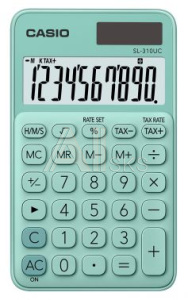 1048498 Калькулятор карманный Casio SL-310UC-GN-W-EC зеленый 10-разр.