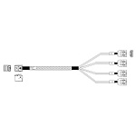 Кабель Amphenol RHS36-4395, HDmSAS SFF8643 -to- 4*SATA, Crossover, 75cm