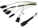 M01819 Cable SFF-8643 - 4*SATA (MiniSAS HD -to- 4*SATA), 0.5m (analog LSI00410, LSI00409, 2279800-R)