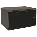Шкаф Hyperline WRline WR-TW-0666-SR-RAL9004 настенный 19-дюймовый (19"), 6U, 367x600х600мм, цельнометаллическая дверь с замком, цвет черный (RAL9004)