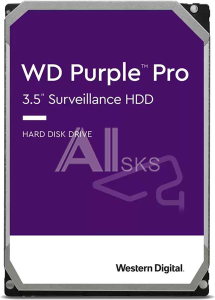 Жесткий диск WD Western Digital Purple Pro HDD 3.5" SATA 14Tb, 7200 rpm, 512MB buffer (DV&NVR + AI), WD141PURP, 1 year
