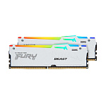 1000787306 Память оперативная/ Kingston 32GB 5200MT/s DDR5 CL40 DIMM (Kit of 2) FURY Beast White RGB XMP