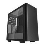 Блок питания DEEPCOOL CK500 без БП, боковое окно (закаленное стекло), 1x140мм вентилятор спереди и 1x140мм вентилятор сзади, черный, EATX