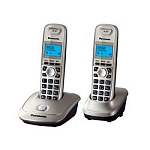 1169439 Panasonic KX-TG2512RUN (платиновый/золотой) {Доп трубка в комплекте,АОН, Caller ID,спикерфон на трубке,полифония}