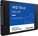 1000651152 Твердотельный накопитель WD SSD Blue, 500GB, 2.5" 7mm, SATA3, 3D TLC, R/W 560/530MB/s, IOPs 95 000/84 000, TBW 200, DWPD 0.2 (12 мес.)