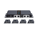 3551489214 Разветвитель-удлинитель 1*4 HDMI, ИК, CAT6, до 40 метров Lenkeng LKV714Pro