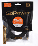 Кабель GoPower DisplayPort (m)-HDMI (m) 1.8м ПВХ ver.2.0 черный Premium Zip-Lock