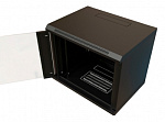 Шкаф коммутационный WRline (WR-TW-1566-GP-RAL9004) настенный 15U 600x600мм пер.дв.стекл 2 бок.пан. направл.под винты 60кг черный 520мм 775мм IP20 стал