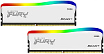 1000787161 Память оперативная/ Kingston 32GB 3200MT/s DDR4 CL16 DIMM (Kit of 2) FURY Beast White RGB SE