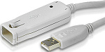 1000237579 Шнур, USB, A>A, Male-Female, 4 провода, опрессованный, 12 метр., серый, (активныйнаращиваемый до 5штUSB 2.0) USB 2.0 1-Port Extension Cable 12m