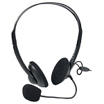 1278369 A4Tech HS-6, Черный {Гарнитура стерео, наклад, рег громкости на проводе, 20-20000Гц 32 Ом 97дБ, микр подвижной 97дБ, кабель 2, 3.5 jack 3 pin}