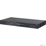 DAHUA DH-CS4218-16ET-135 16-портовый PoE коммутатор с облачным управлением, 16xRJ45 100Mb, 2хКомбо SFP/RJ45 1Gb uplink, суммарно 135Вт, коммутация 7.2