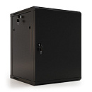 Шкаф HyperlineTWB-0645-SR-RAL9004 настенный 6U, 367x600х450мм, металлическая передняя дверь с замком, две боковые панели, цвет черный (RAL 9004) (разо