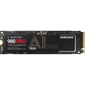 1000690803 Твердотельные накопители/ Samsung SSD 980 PRO, 250GB, M.2(22x80mm), NVMe 1.3c, PCIe 4.0 x4, 3-bit MLC, R/W 6400/2700MB/s, IOPs 500 000/600 000, TBW