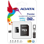 3210092 Карта памяти MICRO SDHC 32GB W/ADAP. AUSDH32GUICL10-RA1 ADATA