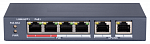 1000613165 Коммутатор HiWatch Сетевой неуправляемый 4 RJ45 100M PoE 2 порта с высоким приоритетом; 2 Uplink порта 100М Ethernet; PoE: IEEE802.3af IEEE802.3at; бюджет
