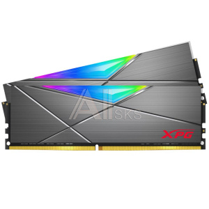 1303652 Модуль памяти ADATA SPECTRIX D50 Gaming DDR4 Общий объём памяти 16Гб Module capacity 8Гб Количество 2 3200 МГц Множитель частоты шины 19 1.2 В RGB сер