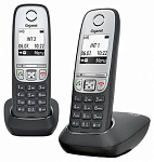 853754 Р/Телефон Dect Gigaset A415 DUO RUS черный (труб. в компл.:2шт) АОН