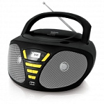 390414 Аудиомагнитола BBK BX180U черный/оранжевый 4Вт/CD/CDRW/MP3/FM(dig)/USB
