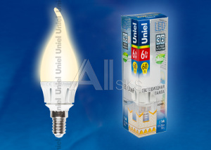 08137 LED-CW37-6W/WW/E14/FR ALM01WH пластик