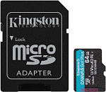 1380015 Карта памяти MICRO SDXC 64GB UHS-I W/ADAPTER SDCG3/64GB KINGSTON