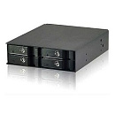 1269502 Procase L2-104-SATA3-BK {Hot-swap корзина 4 SATA3/SAS, черный, с замком, hotswap mobie rack module for 2,5" HDD(1x5,25) 2xFAN 40x15mm}