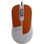 1750827 Gembird MOP-410-O {Мышь, USB, оранжевый, 3 кнопки+колесо кнопка, soft touch, 1600 DPI, кабель 1.5м}