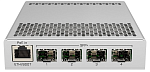 CRS305-1G-4S+IN Маршрутизатор MIKROTIK Cloud Router Switch 305-1G-4S+IN with 800MHz CPU, 512MB RAM, 1xGigabit LAN, 4 x SFP+ cages, RouterOS L5 or SwitchOS (dual boot), metallic des