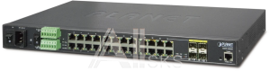 1000467435 Коммутатор Planet IGSW-24040T индустриальный управляемый коммутатор/ IP30 19" Rack Mountable Industrial L2+/L4 Managed Ethernet Switch, 24*1000T with 4 shared 100