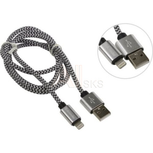 1672573 Defender USB кабель ACH01-03T PRO USB2.0 Белый, AM-LightningM, 1m, 2.1A (87809)