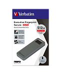 053656 SSD VERBATIM External Executive FINGERPRINT SECURE 2,5" 512Gb USB 3.2 GEN 1, Grey