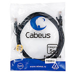 1732986 Cabeus PC-UTP-RJ45-Cat.5e-1.5m-BK-LSZH Патч-корд U/UTP, категория 5е, 2xRJ45/8p8c, неэкранированный, черный, LSZH, 1.5м