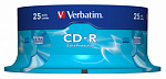 41721 Диск CD-R Verbatim 700Mb 52x Cake Box (25шт) (43432)