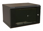 Шкаф коммутационный WRline (WR-TW-0945-GP-RAL9004) настенный 9U 600x450мм пер.дв.стекл 2 бок.пан. направл.под винты 60кг черный 350мм 500мм IP20 сталь