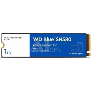1999843 SSD WD Blue SN580 NVMe, 1000GB, M.2(22x80mm), NVMe, PCIe 3.0 x4, 3D TLC, WDS100T3B0E