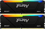 1000787490 Память оперативная/ Kingston 16GB 2666MT/s DDR4 CL16 DIMM (Kit of 2) FURY Beast RGB