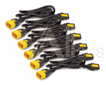AP8702S-WW Power Cord Kit (6 ps), Locking, IEC 320 C13 to IEC 320 C14, 10A, 208/230V, 0,6 m (repl. AP8702S)
