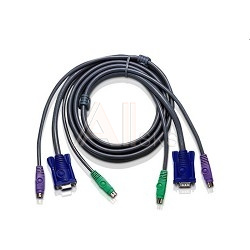 1223693 ATEN 2L-1001P/C кабель/шнур, монитор+клавиатура+мышь CABLE HD15M/MD6M/MD6M-HD15F/M, 1.8M