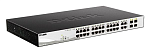 D-Link DGS-1210-28P/F3A, PROJ L2 Smart Switch with 24 10/100/1000Base-T ports and 4 1000Base-T/SFP combo-ports (24 PoE ports 802.3af/802.3at (30 W),