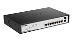 D-Link DGS-1100-10MPP/C1A, L2 Smart Switch with 8 10/100/1000Base-T ports and 2 1000Base-X SFP ports (6 PoE ports 802.3af/802.3at (30 W), 2 ports 802.