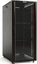 1928032 Шкаф коммутационный Hyperline (TTB-1866-AS-RAL9004) напольный 18U 600x600мм пер.дв.стекл задн.дв.спл.стал.лист 800кг черный 510мм 63.6кг 988мм IP20 ст