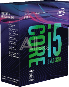1000448045 Боксовый процессор APU LGA1151-v2 Intel Core i5-8600K (Coffee Lake, 6C/6T, 3.6/4.3GHz, 9MB, 95W, UHD Graphics 630) BOX