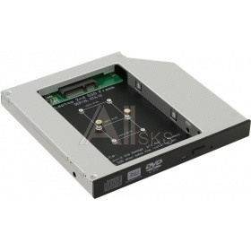 1504613 ORIENT Адаптер UHD-2MSC12, для SSD mSATA для установки в SATA отсек оптического привода ноутбука 12.7 мм (30345)