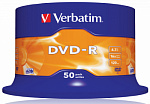 49432 Диск DVD-R Verbatim 4.7Gb 16x Cake Box (50шт) (43548)