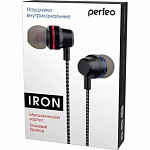 1827292 Perfeo наушники внутриканальные IRON золотые металлические с тканевым проводом [PF_C3197]