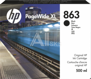 F9K41A Cartridge HP 863 для PageWide XL 3920, черный (500 мл)