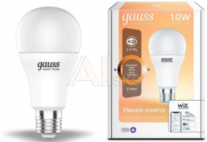 1536330 Умная лампа Gauss IoT Smart Home E27 10Вт 1055lm Wi-Fi (упак.:1шт) (1070112)